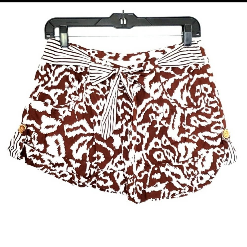 Diane von Furstenberg Brown Bow Leopard Shorts
